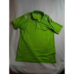 Fourcast Performance Polo Shirt Mens Medium Green Jersey Athleisure Outdoor Golf